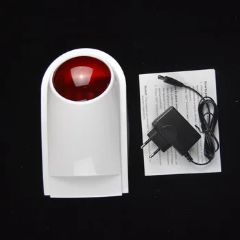 Gratis Forsendelse 2018 Høj Kvalitet, NYE Hvide Trådløse Flash Rødt Lys Sirene 433MHZ For Sikkerhed i Hjemmet GSM Alarm System