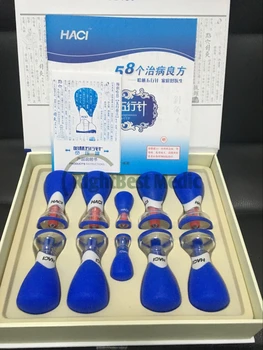 Gratis Forsendelse 2018 Nye Deluxe HACI Magnetiske Akupressur Suge Cupping Sæt HACI Wu Xing Zhen 10 Kopper, Magnetisk cupping thearpy