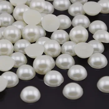 Gratis forsendelse 20pcs 10mm Beige efterligning pearl perler, halv runde Flatback Pearl DIY Telefonen Tilfælde DIY Design Deco Levering