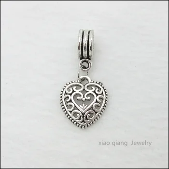 Gratis forsendelse! 25pcs Kærlighed Tibetansk sølv-Perle-Charme kæmpe hul vedhæng passer til Pandora smykker armbånd DIY vedhæng. X062