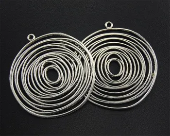 Gratis Forsendelse 2stk Antikke Splint Filigran String Cirkel Rundt Vedhæng DIY Håndlavede Smykker Resultater 42x25mm A1695