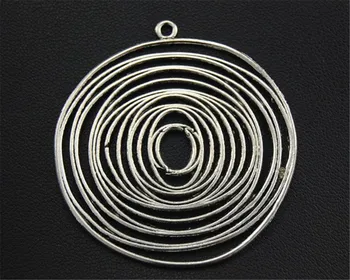 Gratis Forsendelse 2stk Antikke Splint Filigran String Cirkel Rundt Vedhæng DIY Håndlavede Smykker Resultater 42x25mm A1695