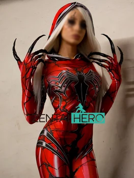 Gratis Forsendelse 3D trykte kompositioner Blodbad Gwen Spidergirl Cosplay Kostume Hætteklædte Zentai Bodysuit Spiderman Stram Catsuit Cosplay Kostume