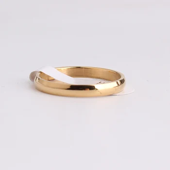 Gratis forsendelse 3mm guld farve Glat Lys 316L Rustfrit Stål finger ringe til kvinder engros