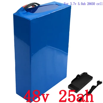 Gratis Forsendelse 48V 25ah 2000W El-Cykel Batteri 48V 25AH Lithium batteri med PVC Tilfælde 50A BMS og 54.6 V 2A oplader