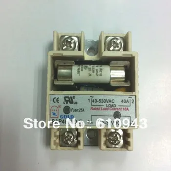 Gratis forsendelse 5A SSR med sikring SSR-input 3-32V DC output 40-480VAC enkelt fase ssr