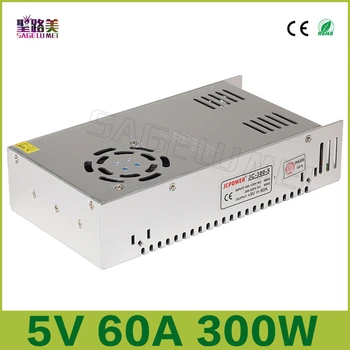 Gratis forsendelse 5V 60A output 300W Skift Strømforsyning Driver LED Adapter CCTV US4,dc 5 v 2812B 2801 8806 Belysning Transformere