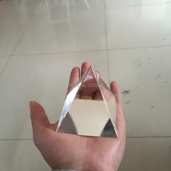 Gratis Forsendelse 60mm Natur Klar Kvarts Fengshui Krystal Glas Pyramide