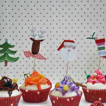 Gratis forsendelse 60pcs/pack cocktail paraply picks Jul-Serien pinde kunst tandstikkere cupcake toppers fest dekoration