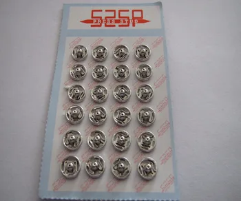 Gratis forsendelse 7mm babay klude knappen sølv plating tryk stud høj kvalitet metal knap 96 sæt