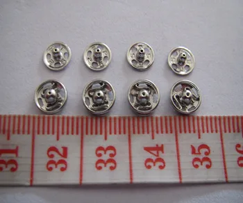 Gratis forsendelse 7mm babay klude knappen sølv plating tryk stud høj kvalitet metal knap 96 sæt
