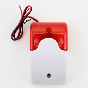 Gratis Forsendelse!9-12V Mini Indendørs Kablet Sirene med Rødt lys Sirene Flash Lyd Hjem Sikkerhed Alarm Strobe System 110dB Hot Salg