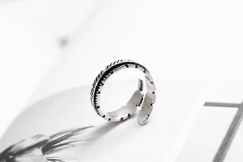 Gratis Forsendelse 925 Sterling Sølv Ringe 925 Retro Vintage Åbne Ringe, Smykker anillo de plata anello