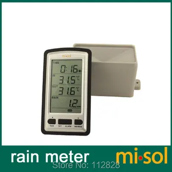 Gratis Forsendelse af trådløse regn meter w/ termometer, regnmåler Vejr Station til i/ude temperatur