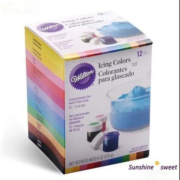 Gratis forsendelse Amerika Wilton Dobbelt sukker kage pigment farve pasta mad, bagning wilton 12 farve pigment