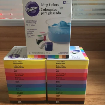 Gratis forsendelse Amerika Wilton Dobbelt sukker kage pigment farve pasta mad, bagning wilton 12 farve pigment