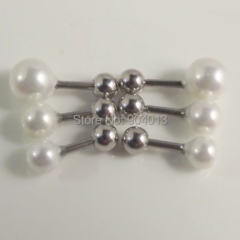 Gratis forsendelse blandet 3 størrelser hvid Perle tragus piercing øreringe organ smykker Øreringe Brusk Piercing Helix