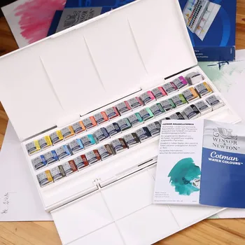 Gratis forsendelse Britiske Windsor Newton Cotman 45 farve akvarel Solid studio vand farver, der er professionel kunstner, der passer