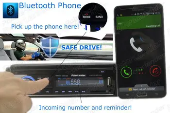 Gratis forsendelse!!Car Radio Stereo Afspiller indbygget Bluetooth, mikrofon Telefon AUX-IN-MP3 Til Iphone 12V Bil Audio Auto-ny