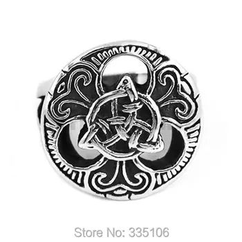 Gratis forsendelse! Claddagh Style Biker Ring i Rustfrit Stål Smykker Mode Keltiske Knude Motor Biker Kvinder Ring SWR0445A