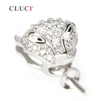 GRATIS FORSENDELSE, CLUCI kvinder smykker Leopard 925 sterling sølv halskæde perle vedhæng tilbehør, kan holde sig på pearl