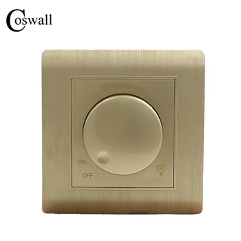 Gratis Forsendelse COSWALL Luksus væglampe Skifte Lysdæmper Controller-Champagne-Guld AC 110~250V C31-serien