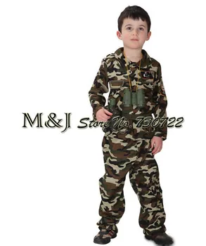 Gratis forsendelse!!Den nye dress børn kostumer Halloween kostume særlige styrker smuk soldat kjole camouflage tøj