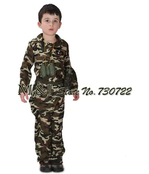 Gratis forsendelse!!Den nye dress børn kostumer Halloween kostume særlige styrker smuk soldat kjole camouflage tøj