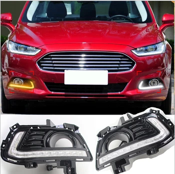 Gratis Forsendelse!DRL-Styling til Ford Mondeo Ford Fusion 2013-2016 LED Kørelys Tænder Signal funktion Med tågelys Hul