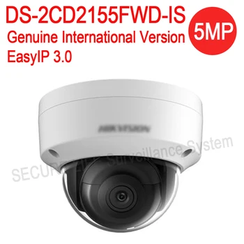Gratis forsendelse engelsk version DS-2CD2155FWD-ER 5MP Netværk mini dome CCTV Kamera POE SD-kort LYD H. 265+ IP sikkerhed kamera