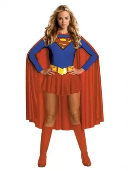 Gratis forsendelse Fancy Helt Damer Pige Spekulerer på, Sexede Superhelt Superwoman Supergirl Tøj plus størrelse S-3XL