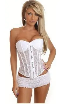 Gratis forsendelse for to farver, gennemskinnelige blonder corset med sølv knapper 3S3134 sexy lace corset sexet viktoriansk corset