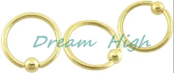 Gratis Forsendelse Golden BCR Ring Labret Ring Næse Ring, Øreringe Organ Smykker Garanteret Salgsfremmende Produkt
