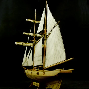 Gratis forsendelse Halcon 1840 Træ Sejlbåd Model Skibet Model Laser Cut Båd Pædagogisk Legetøj DIY skib model