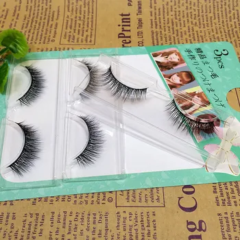 Gratis forsendelse, hand lave 3D-Dobbelt Lag af Falske Øjenvipper [3D-008 Makeup Kosmetik Naturlige Tilspidset Falske Eye Lash