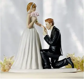 Gratis Forsendelse Harpiks Bryllup Kage Topper Dekoration Brud & Brudgom Wedding Cake Topper Bryllup Kage Tilbehør Kage Centerpieces