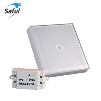 Gratis Forsendelse Hvid/Sort 12V Touch Skifte Interruptor 1 Gang 1 Måde Krystal Glas Panel Smart Light Switch vægafbrydere