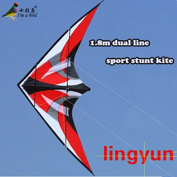 Gratis Forsendelse i NYE Udendørs Sjov Sport 1,8 m, Dual Linje Ling Yun Stunt Kite Med Håndtag Og Line Godt Flyvende Factory Outlet