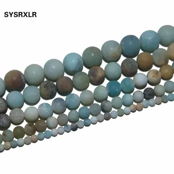 Gratis Forsendelse Kedelig polske Mat Mix Farve Amazon Naturlige Sten Perler Til smykkefremstilling DIY Armbånd 4 6 8 10 12 MM Strand 15