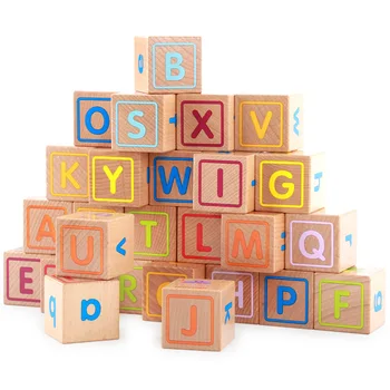 Gratis forsendelse Kids early education træ-legetøj ABC kombination blokke, 4*4 cm store blokke, 26PCS alfabet blokke