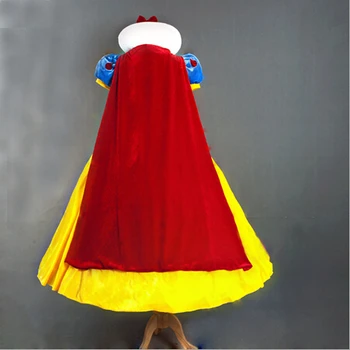 Gratis forsendelse Kvinder fantasia Prinsesse Snehvide Cosplay Kostume Carnival Part Kvinder Voksen Snehvide Kostumer med underkjole