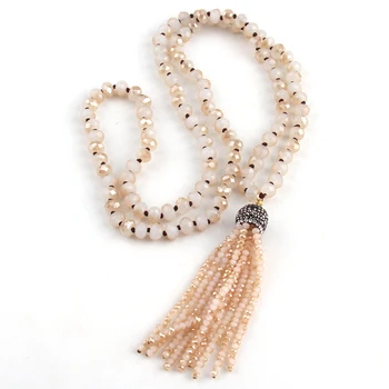 Gratis Forsendelse Mode Naturlige Druzy Perle & Krystal Glas Krystal Kvast Halskæder Til Boheme Tribal Smykker