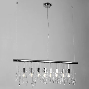 Gratis Forsendelse Moderne Pendel Krystal Hængende Lys Chrome til Dinning Stue Suspension Belysning Længde 100cm