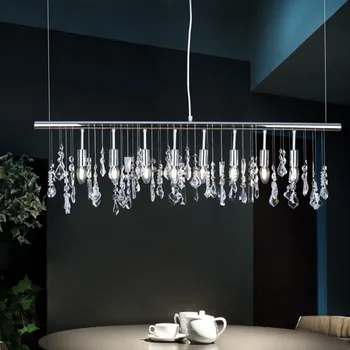 Gratis Forsendelse Moderne Pendel Krystal Hængende Lys Chrome til Dinning Stue Suspension Belysning Længde 100cm