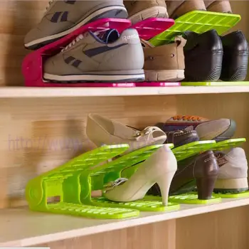 Gratis forsendelse Multifunktionelle sko bøjle plastik finish storage rack kort dobbelt lag sko bøjle sko sko storage rack