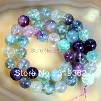 Gratis Forsendelse Naturlige Farverige Fluorit Runde Perler Vælge Størrelsen 6,8,10,12 mm Pick Størrelse-F00094