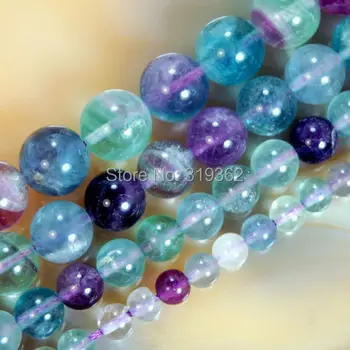 Gratis Forsendelse Naturlige Farverige Fluorit Runde Perler Vælge Størrelsen 6,8,10,12 mm Pick Størrelse-F00094