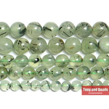 Gratis Forsendelse natursten Grønne Prehnites Kvarts Runde Løse Perler 15
