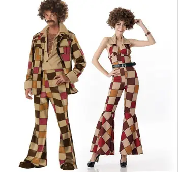 Gratis Forsendelse Nye Ankomst Damer, mænd, 60'er, 70'er-Retro-Hippie-Go Go Girl Disco Kostume Høns Part Fancy Kjole