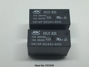 Gratis Forsendelse, nye, originale relæ 10stk/masse HUIKE Power relay HK14F-DC24V-SHG HK14F-24V-SHG 5PIN 24V 10A